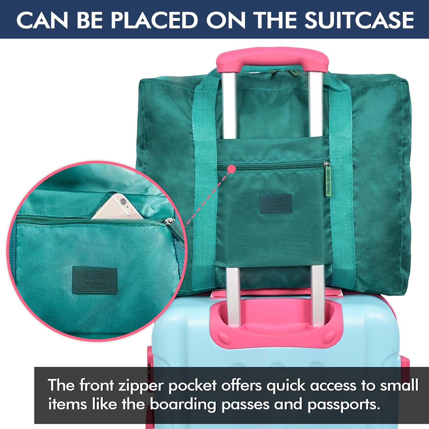 Travel Duffel Bag 12 PCS Foldable Travel Bag Bulk Carry on Luggage Bag Waterproof Tote Sports Gym Bag Lightweight Large Weekender Overnight Bag for Women and Men (Green 12PCS)