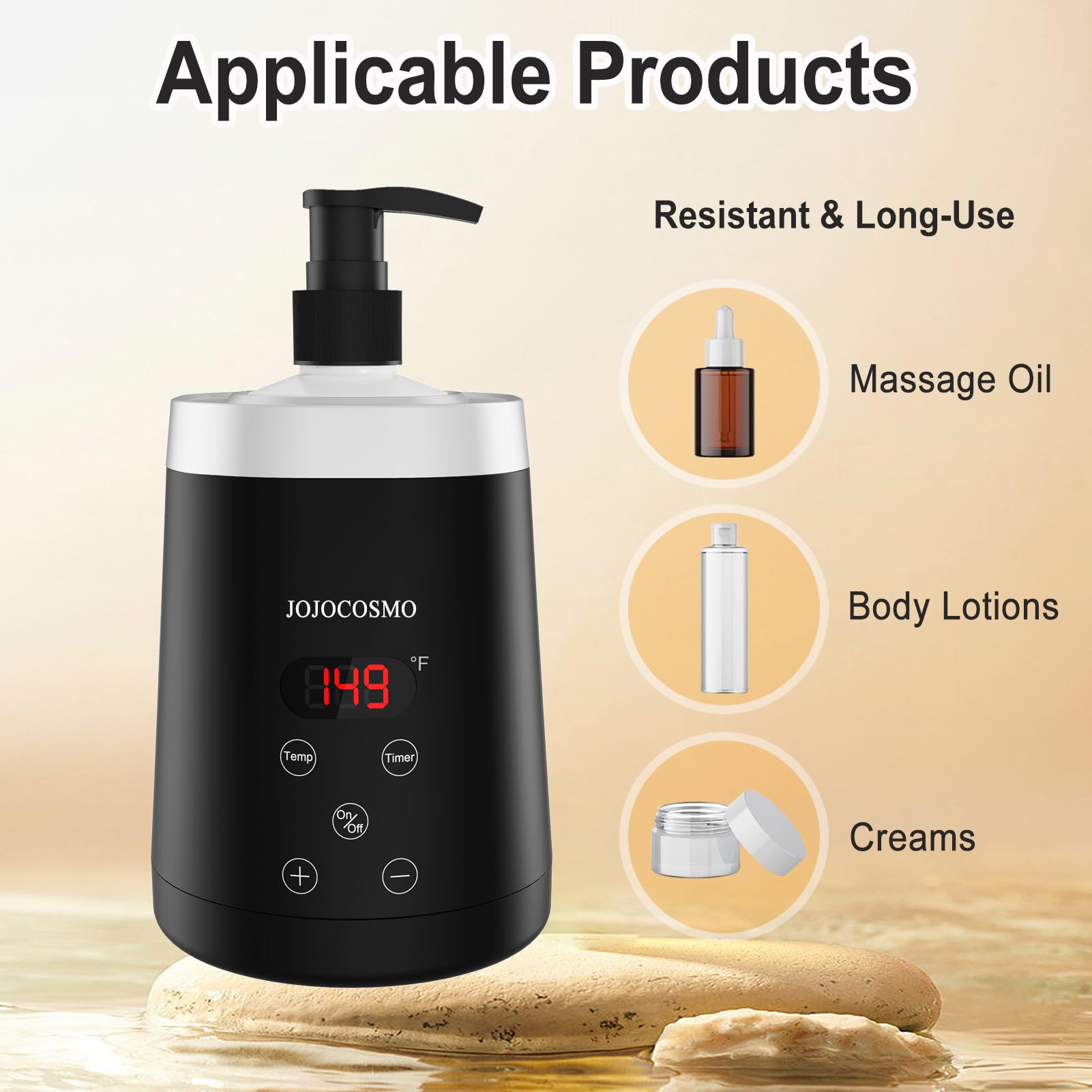 Calentador de Aceite de Masaje, Calentador Profesional de Loción de Masaje SPA, Calentador de Crema de Aceite para Salón, Uso en Casa, con 2 Dispensadores de Botella de Aceite