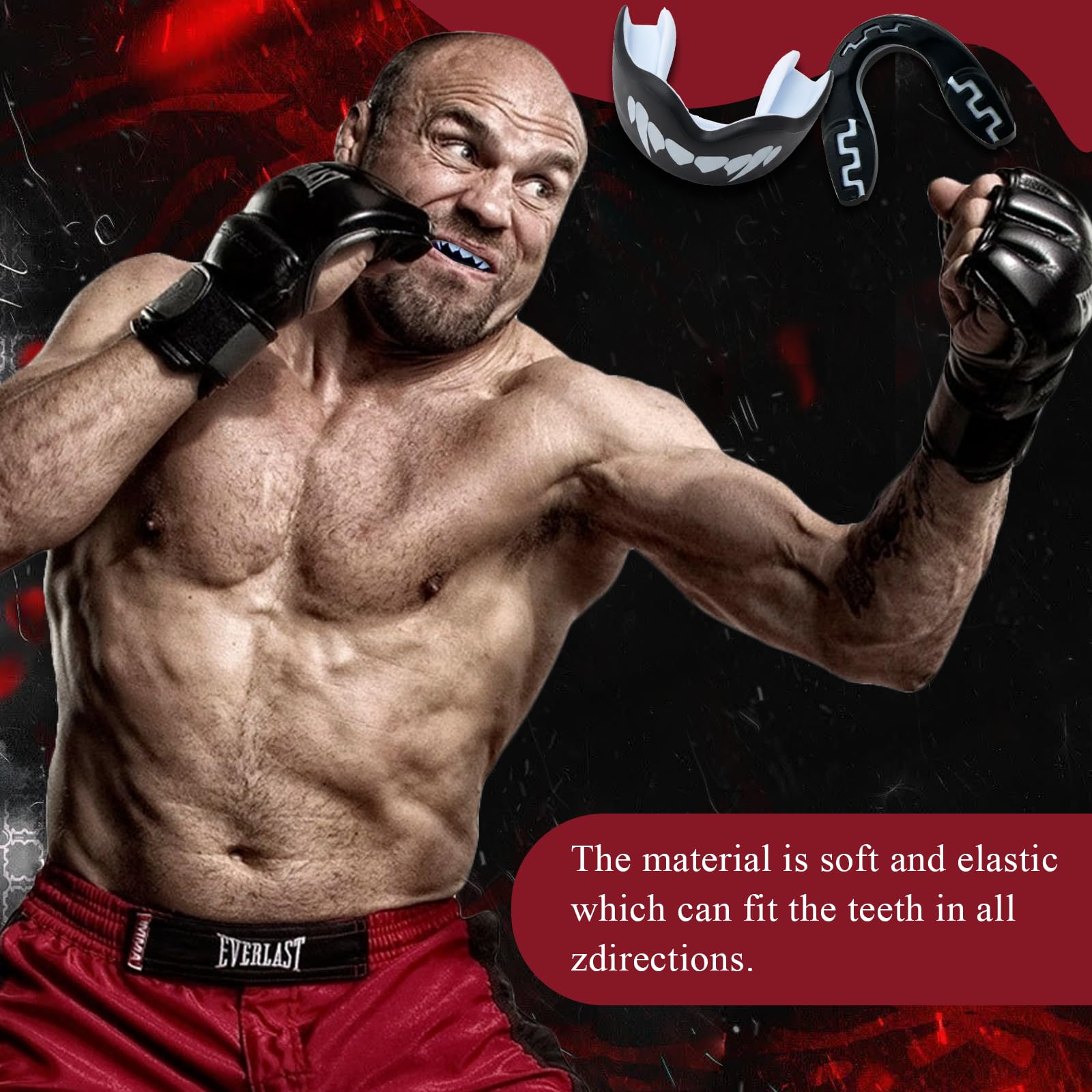 Sport Protège-Dents,Protege Dents Boxe pour Adultes,Adultes Sport Bouche de Protection,Gouttière Coque DentaireProtege Dent,Pour boxe et autres sports et de combat,Noir