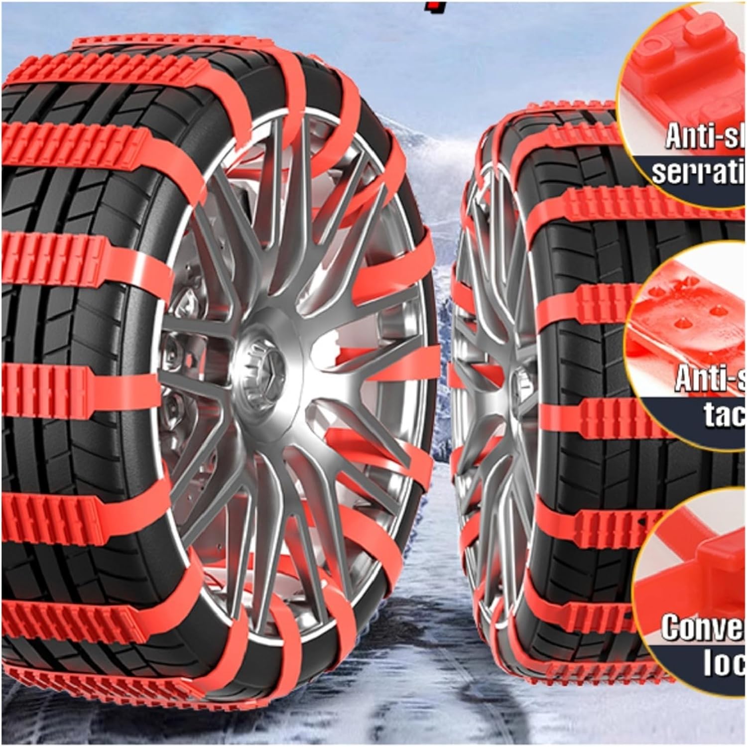 Snow Chains Compatible With Car Motorcycles Winter And Bad Terrain Wheels slip Emergency Universal Lockout Artifact(40pcs)