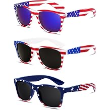 knliwkm American Flag Sunglasses for Men USA American Flag Glasses Fourth of July Accessories