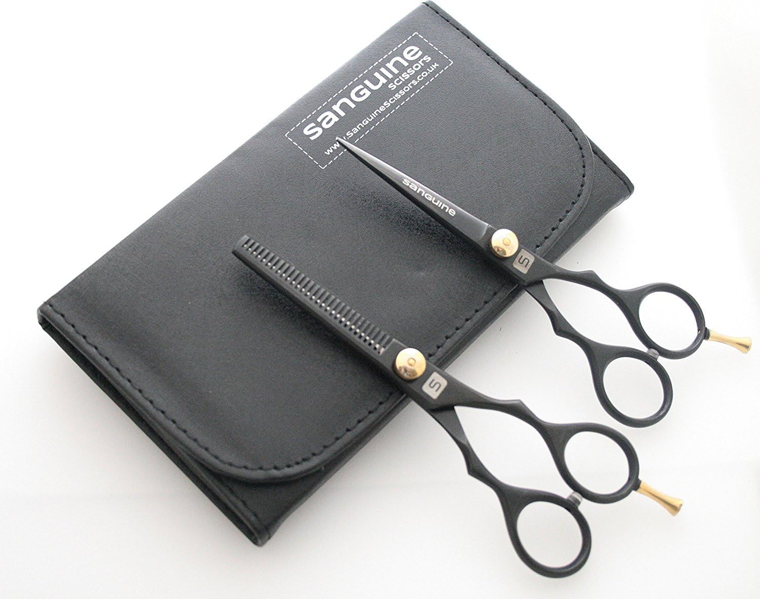 Professional Hair Cutting and Thinning Scissors Set, Japanese Convex Blades - Ideal for Hairdressers, Barbers, and Personal Use on All Hair Types + Storage Case
