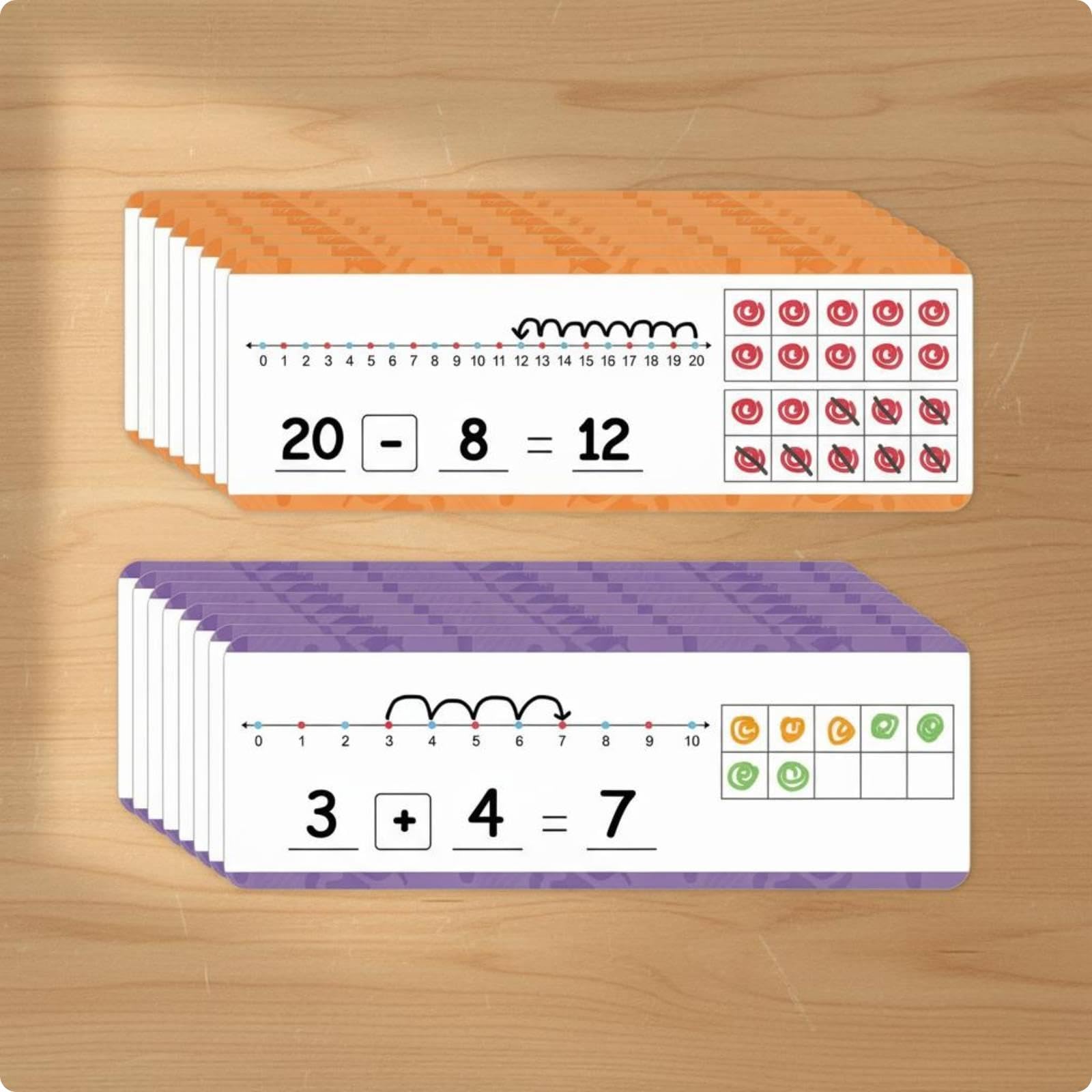 Oshhni 3 X 16 Schede di Esercizi, Lavabili, Materiale Didattico per Bambini, per La Scuola E L'istruzione Domiciliare, 3 Pezzi