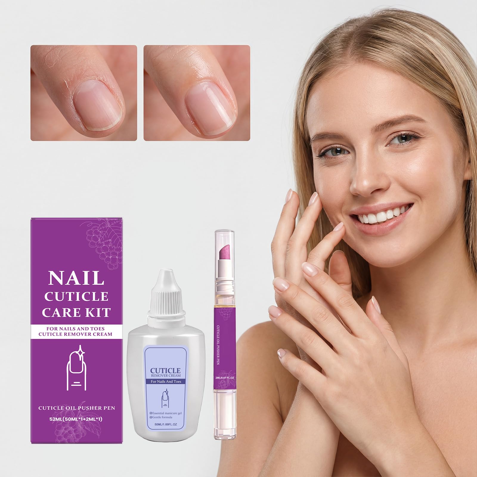 Bolígrafo para el cuidado de uñas, 2 uds., con gel eliminador de cutículas y aceite nutritivo, suave y reparador