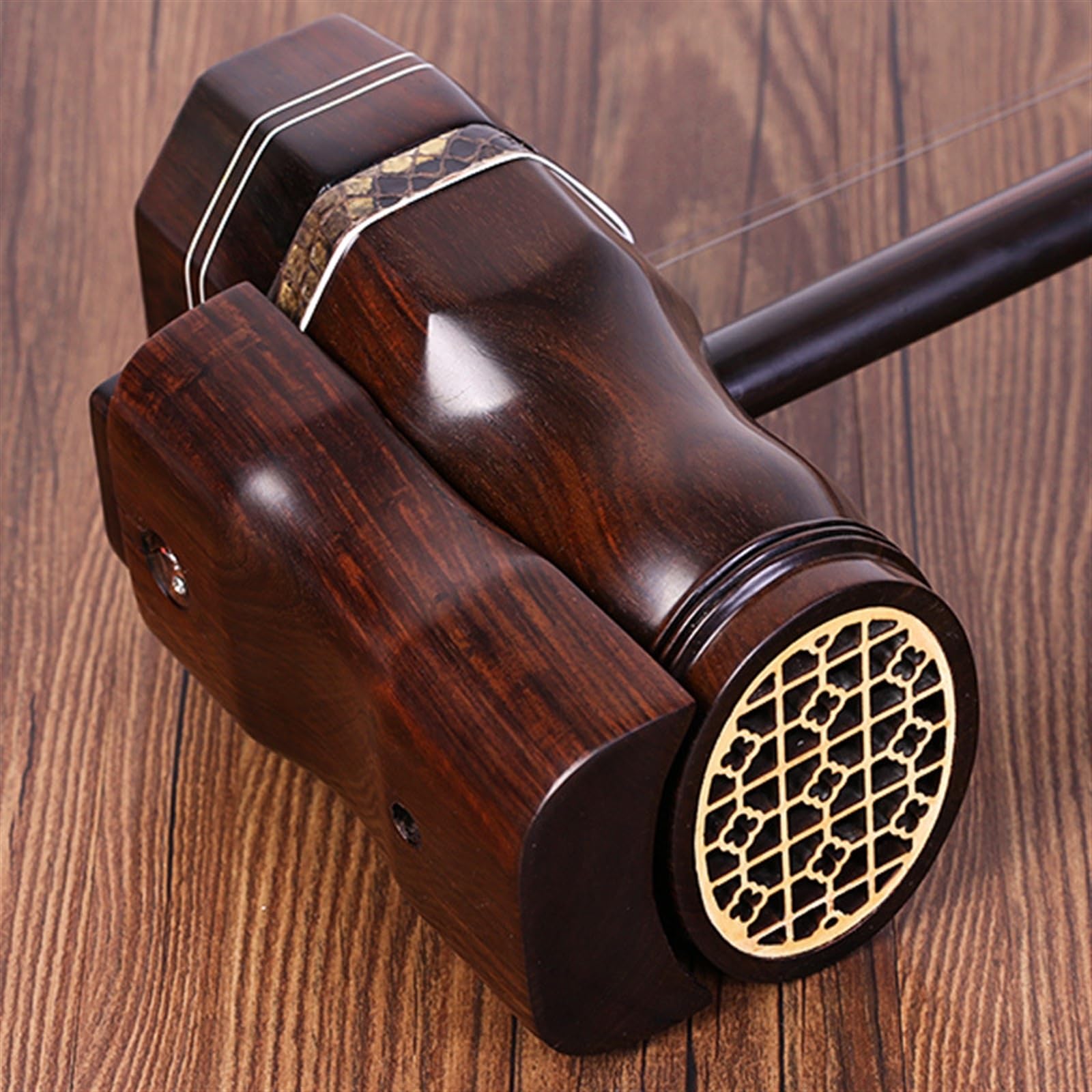 Old Mahogany Flat Octagonal Erhu Magnetic Amplified Erhu Instrument With Storage Box Beginner Erhu - Image 6