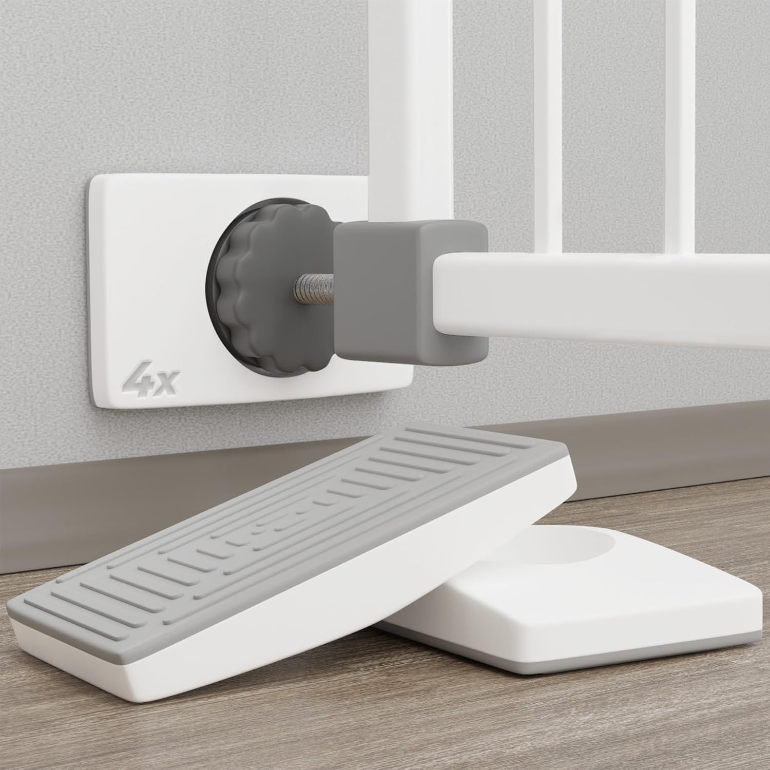 Hoffenbach 4x Protezioni per Cancelletto Scale & Porta – Supporti Antiscivolo per Barriere di Sicurezza Bambini e Cani – Protezione Muro Senza Forare