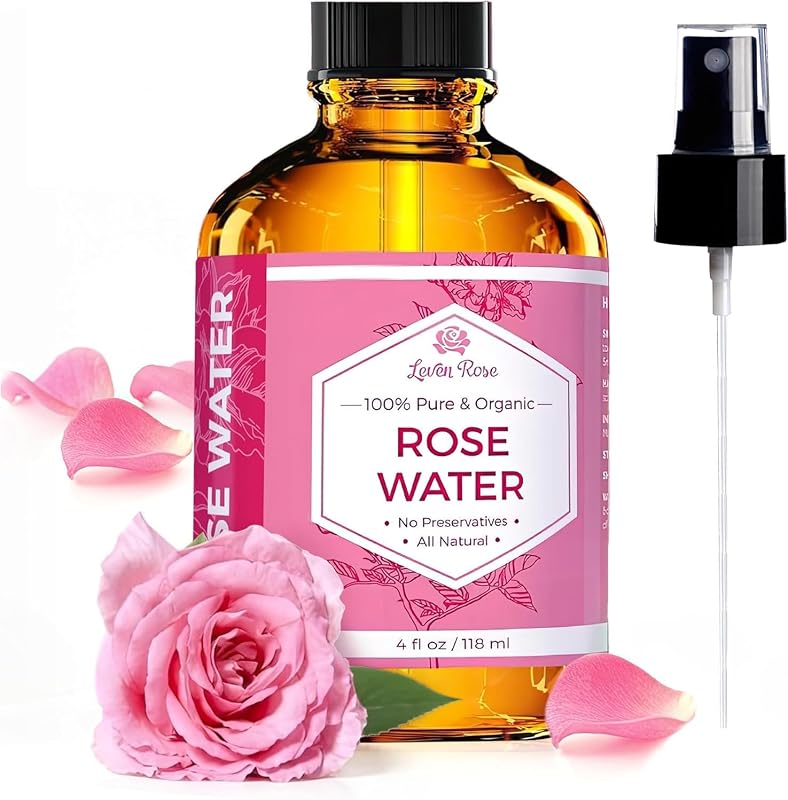 Leven Rose Água de Rosas em Spray para Rosto, Cabelo e Corpo com Rosa Damascena, 120 mL