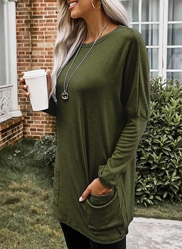 Miniatura 5 de Dokotoo Vestidos de invierno para mujer con mangas largas, sudadera con cuello redondo, túnica, sudadera, vestido casual, mini vestidos
