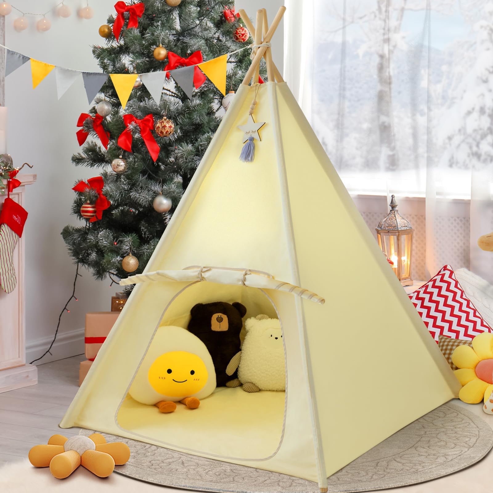 Teepee Tent for Kids-Portable Children Play Tent Indoor Outdoor (Adventurer)