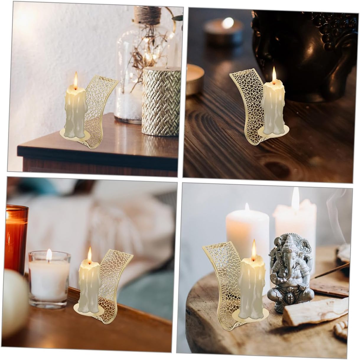 3pcs Wall Mounted Iron Candle Holders for Entrance Dining