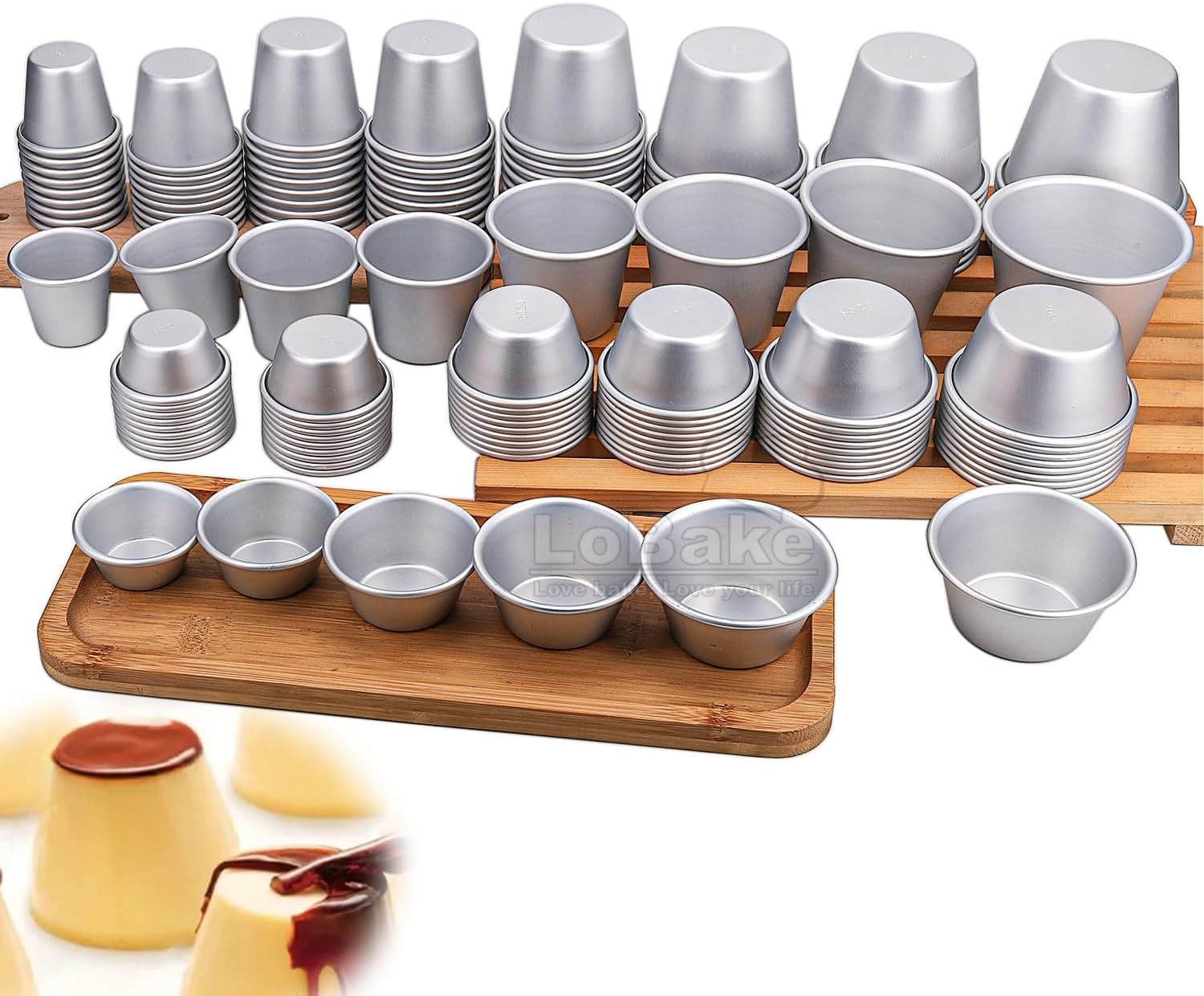 Various Round Pudding Molds Shallow Deep Cup Shape Aluminium Tart Mould Jelly Cupcake Tin Cheese Holders DIY Baking 10pcs A Lot (10pcs of 6018 Deep Cups)