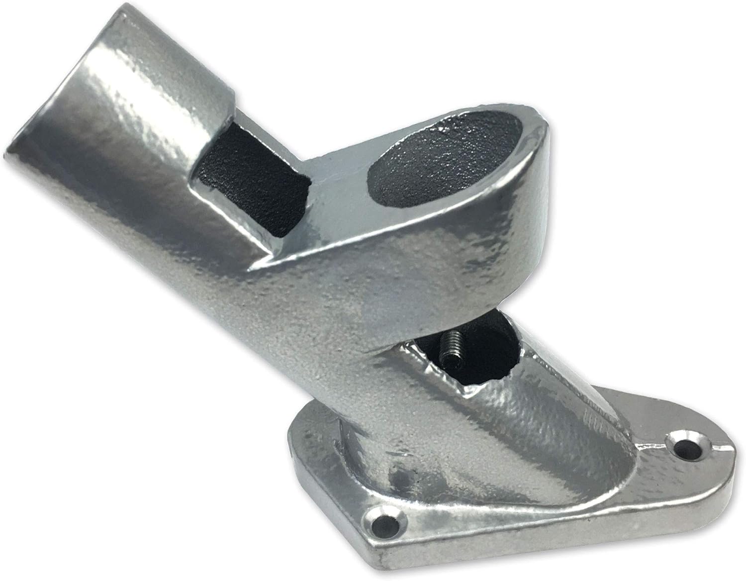 USA Flag Co. Rogue Cast-Iron Flag Pole Bracket - Ultra Heavy Duty 1-inch Mount for American Flag Flagpoles | 2-Way Angle Holder (Silver)