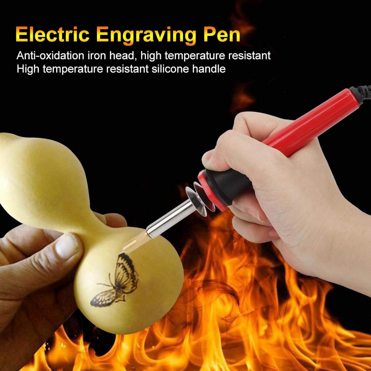 Pyrography Pen Kit, Pyrography Pen Tips, for Metal Glass Wood for Metal Plastic(US Standard 110-220V)