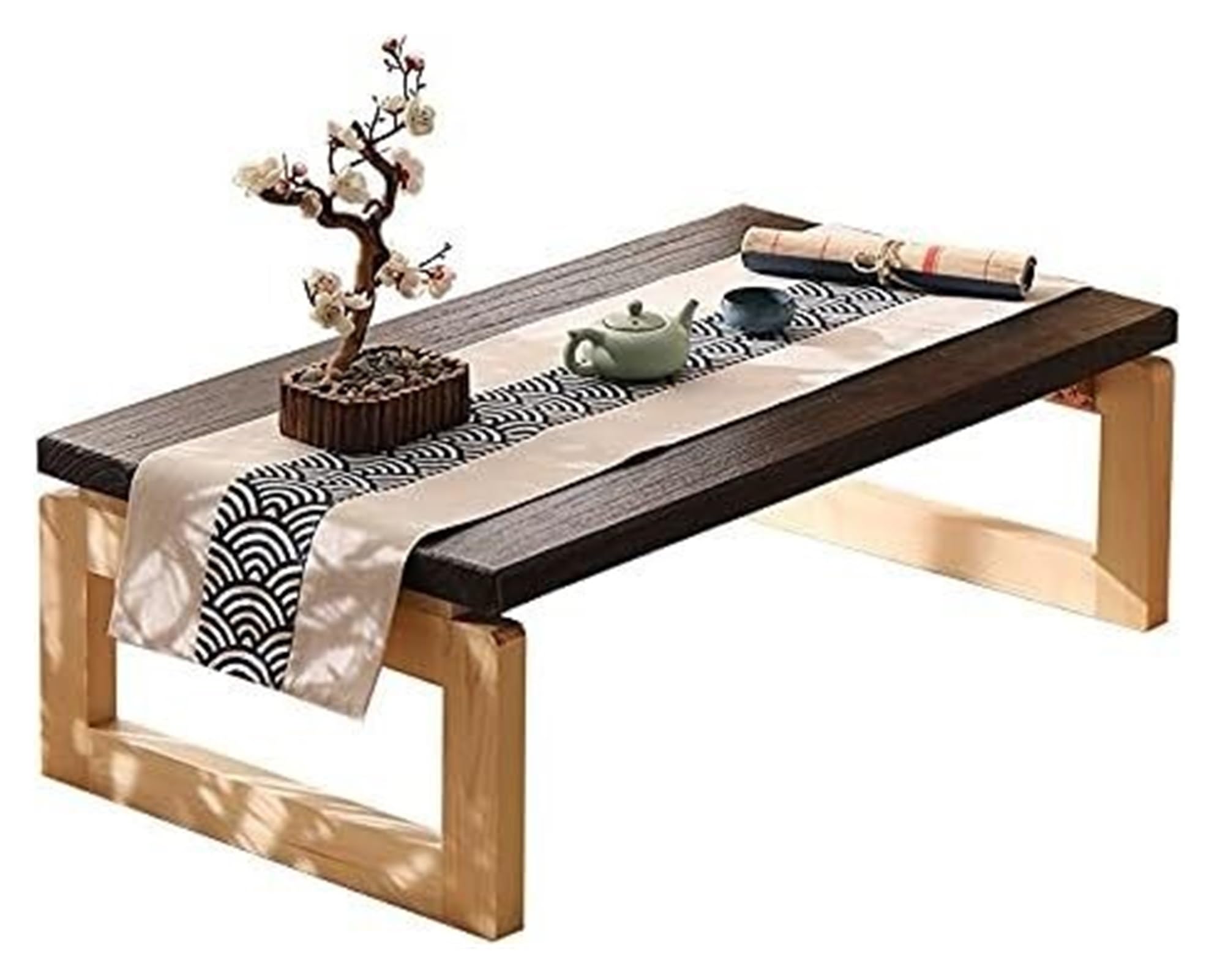 Table tatami pliante vintage 80cm pour salon et thé zen