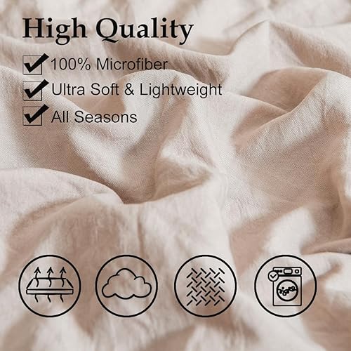 Vista 82 de Juego de 2 fundas de almohada con borlas, color gris crema, 100% microfibra lavada, funda de almohada con borlas hechas a mano beige, paquete de 2