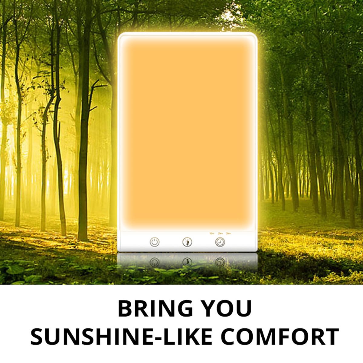 Lampe de photothérapie SAD à intensité variable pour photothérapie - Lumière d'ambiance LED - Lumière du soleil bionique - Soulevez l'humeur triste avec minuterie tactile USB