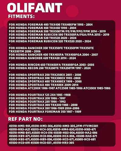 Miniatura 2 de OLIFANT Mango de cilindro maestro de freno delantero para Honda ATV FourTrax 300/Foreman 450 500 400/Rancher 350 Recon 250/Rincon 650/400ex 300ex