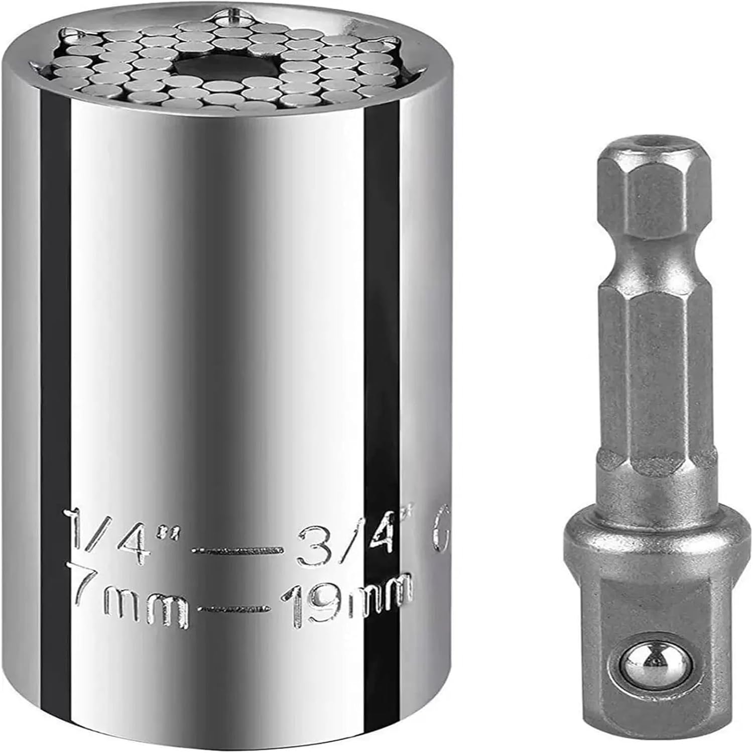 Multifunctional Hand Tool Set Universal Socket Wrench 7-19mm, Steel Construction, Manual Operation With Ratchet Wrench, Service Tool