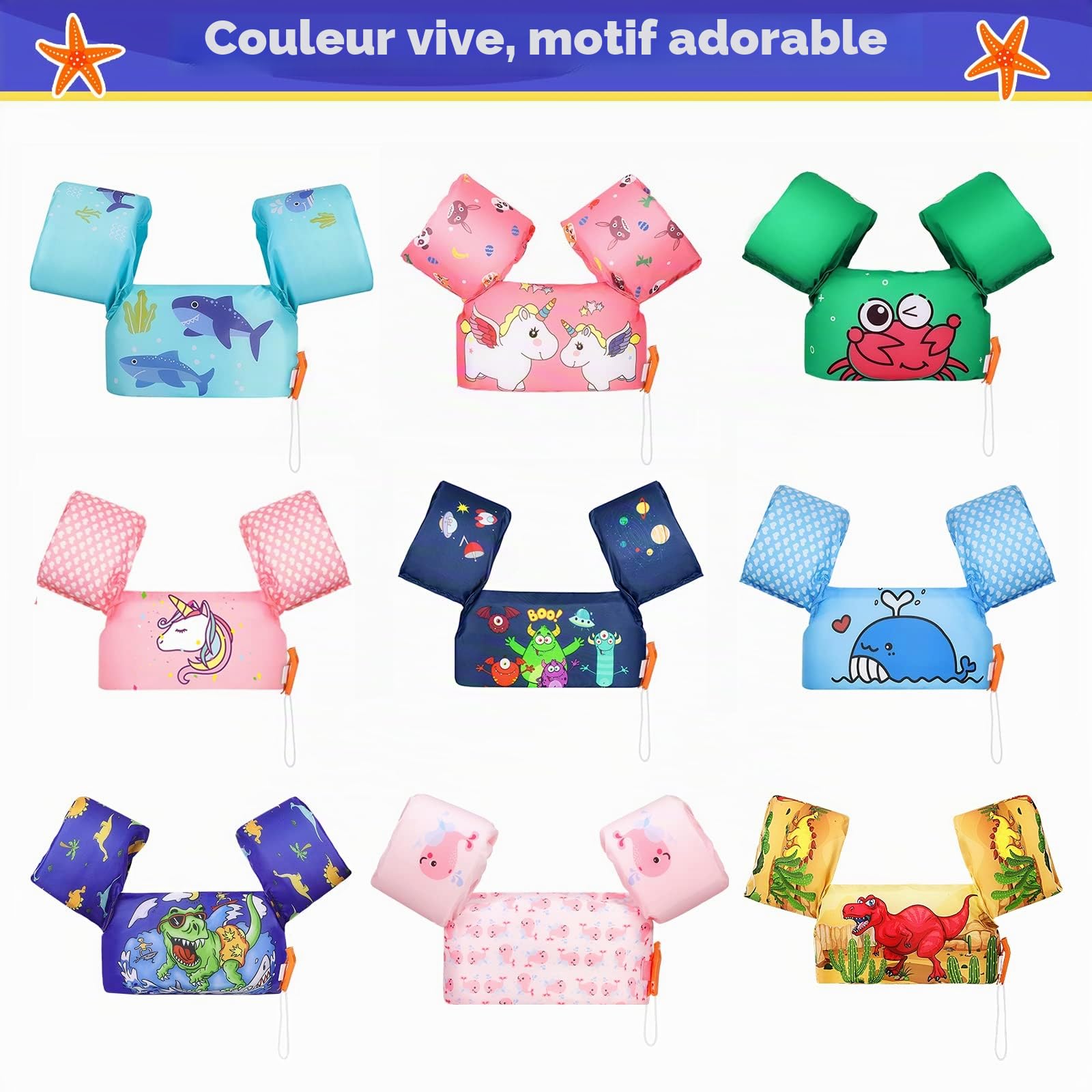 MoKo Gilet de Natation Enfant, Brassards de Natation Enfant Ceinture Réglable Gilet de Flottaison à Dessin Animé Flottant Mignon, Dispositif de Flottaison pour Garçons Filles