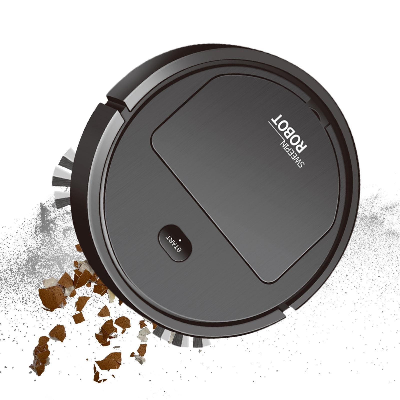 Robot Vacuum Cleaner Mop - 2 in 1 Robotic Ultra Strong Suction|Carpet Automatic Carpet Boost|Gyro Navigation|Virtual Boundary WIFI/APP/Alexa for Pet Hair Hard Floor Carpet|Super Thin Robot Hover