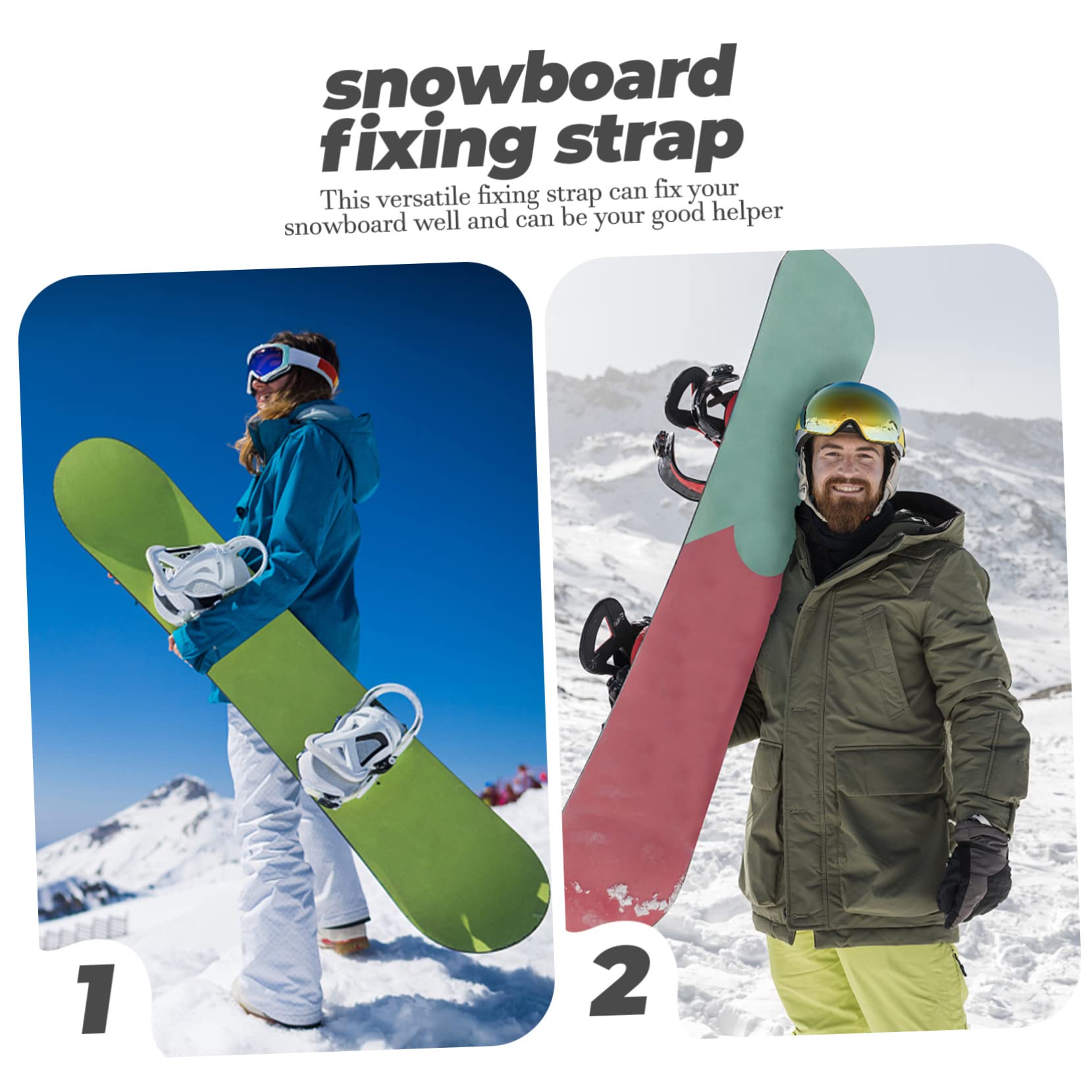INOOMP 28pezzi Cinghie Fissaggio per Snowboard Regolabili e Resistenti Accessorio per Trasporto Attrezzatura Sportiva Protezione per Sci e Snowboard Durante Trasporto