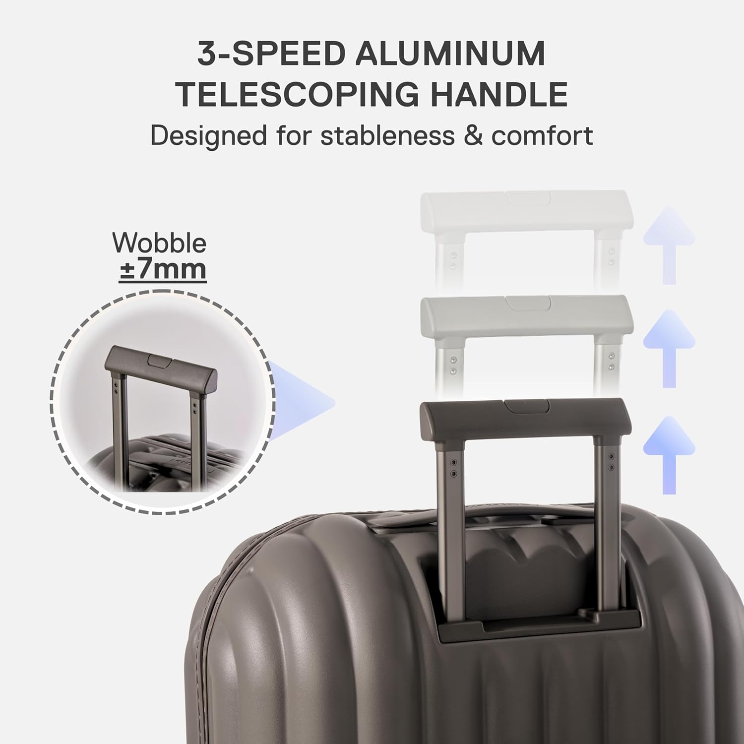 artrips Checked Luggage 24 Inch, Lightweight Hard Shell Suitcase with Spinner Wheels, Medium Travel Suitcase for 4–7 Day Trips, Grey