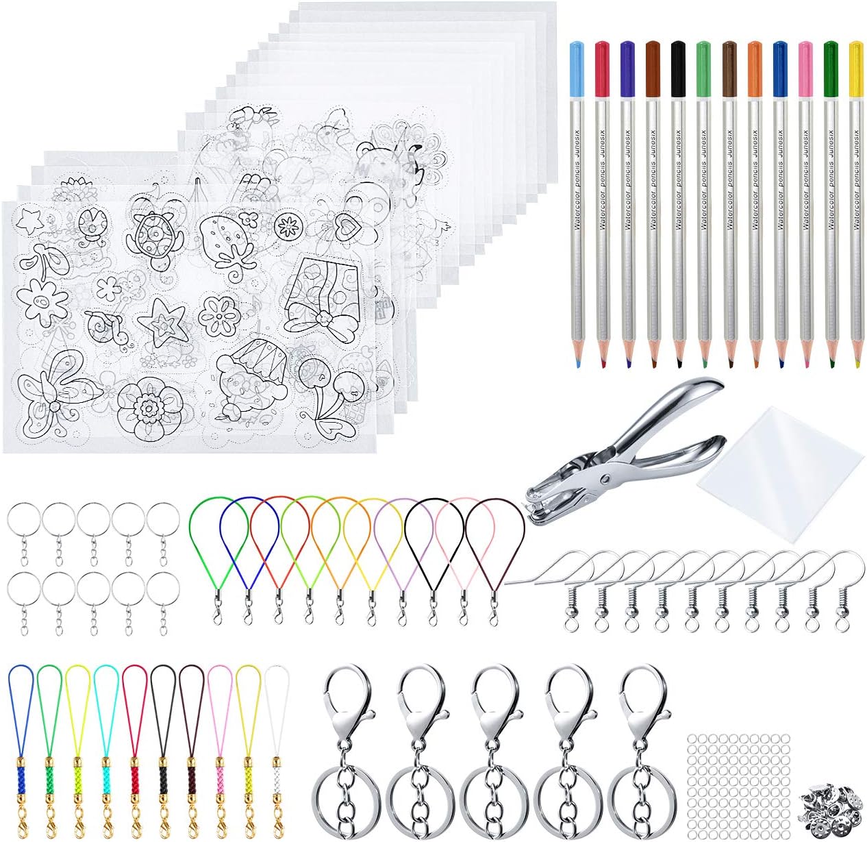 186 Pcs Shrink Plastic Sheet Kit, Shrinky Art Paper Kit Creative DIY