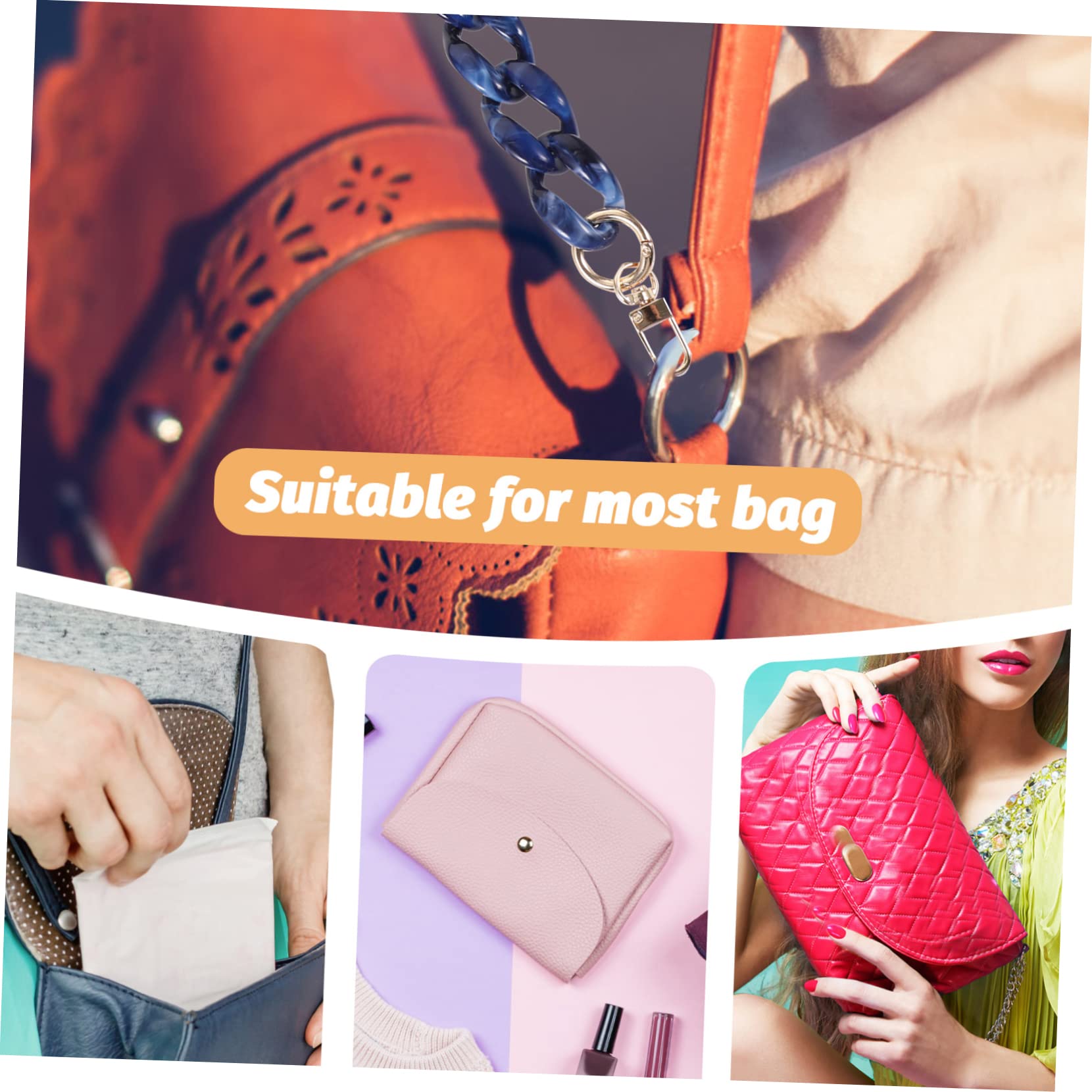 STOBOK 3 Piezas De Resina Bolsa Cadena DIY Bolsa Cadena Para Mujeres Bolso Fabricación Suministros Bolsa Extensor Bolsa Fabricación Bolsa Correa Bolso Cadena Reemplazo