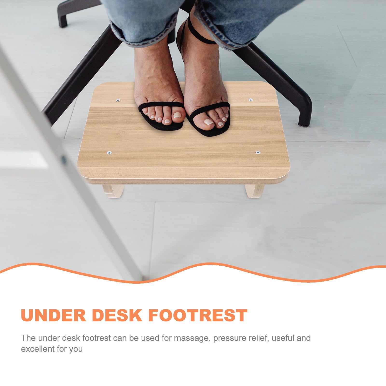SOLUSTRE Reposapiés Textura Confiable y Alivio de Presión para Oficina de Madera Debajo del Escritorio Taburete Simple Color Aleatorio Adecuado para Casa y Trabajo