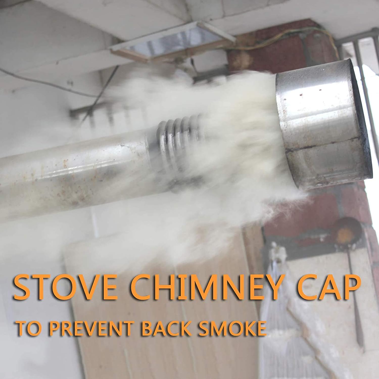 Chimney Cowl Stove Pipe Line Cap Stainless Steel Ventilation Cover Prevents Chimes Backflow from Rain, Birds and Pests. Vent Outlet Hood (11cm)