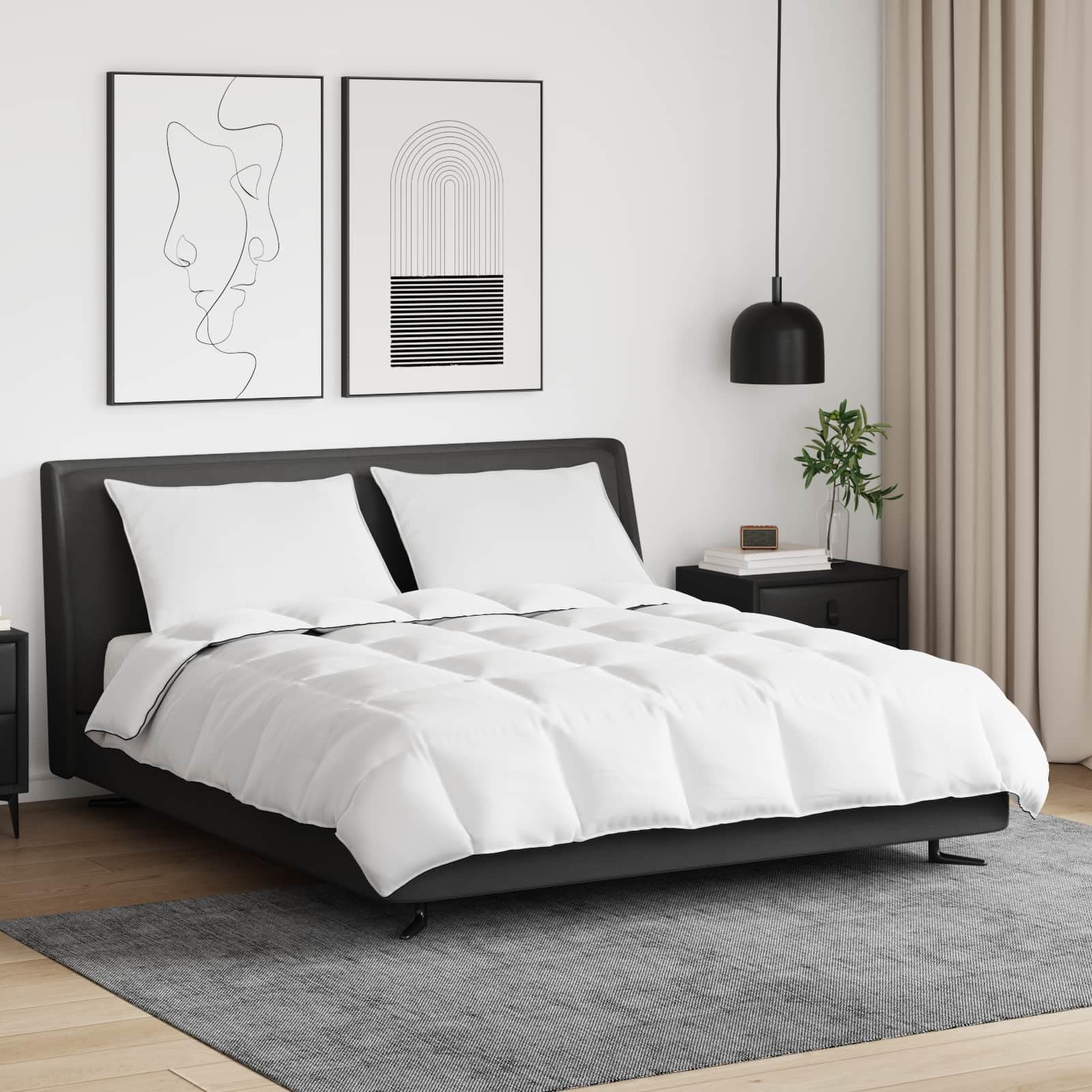 Edredón de invierno con cojín de 3 piezas 200x240 cm para cama doble relleno de plumón suave