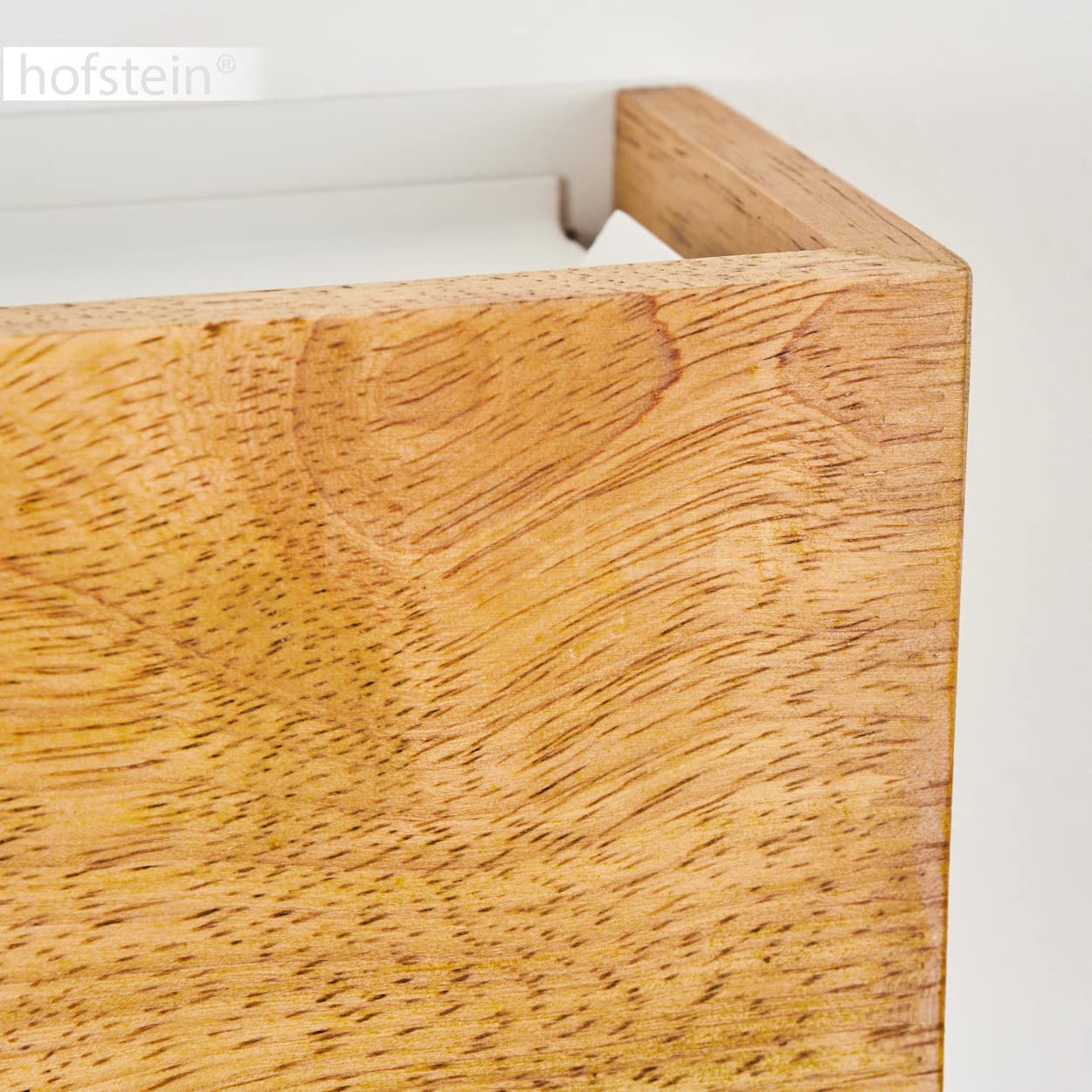 HOFSTEIN Wandleuchte Badajoz, Moderne Wandlampe aus Holz/Metall in Natur/Weiß, Indirekte Beleuchtung, eckige Leuchte mit verschiedenen Up & Down Lichteffekten im skandinavischen Design, 1-flammig G9