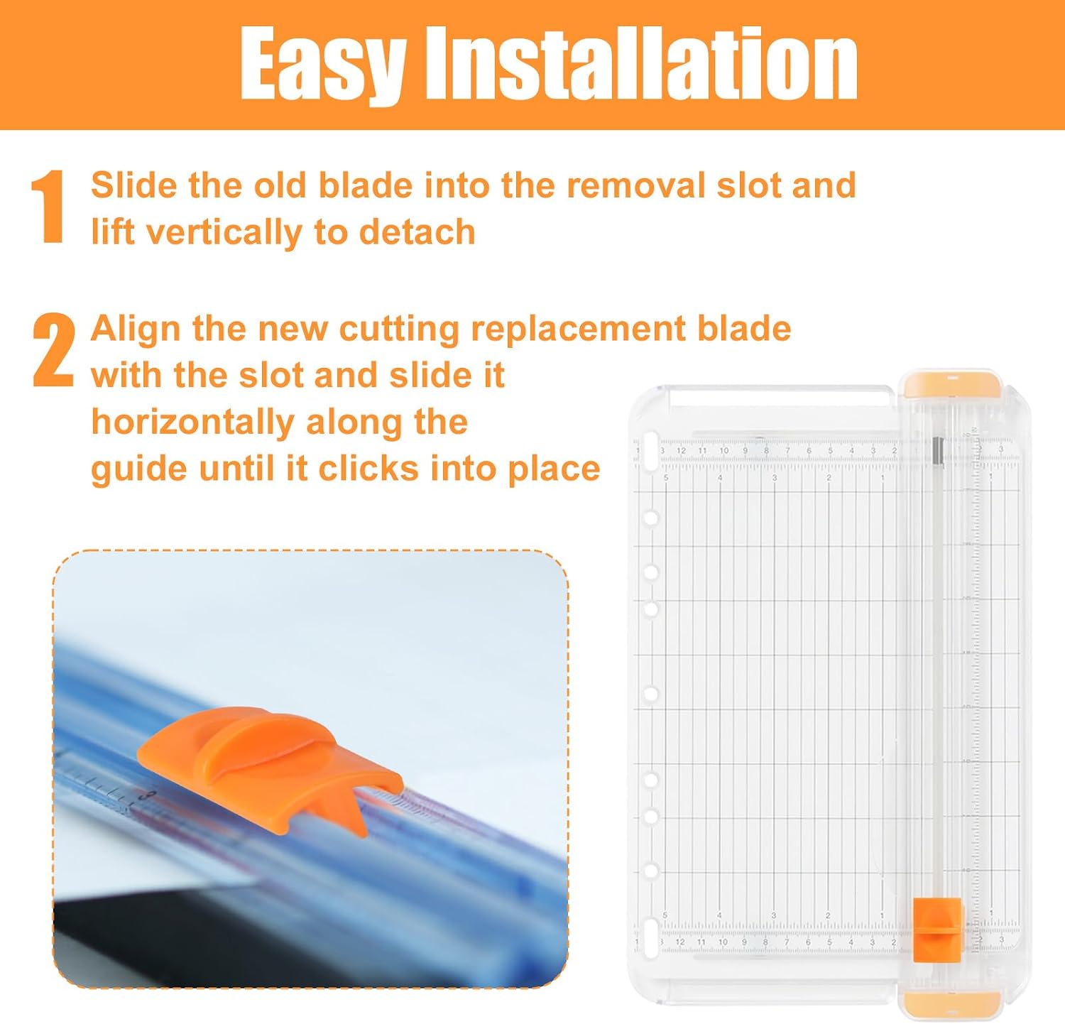 2pcs 157400-1001 Paper Trimmers Blades, Portable Paper Cutter Replacement Blades for High Profile Cutting Blade Replaces 1968701001 1968701005 image 4