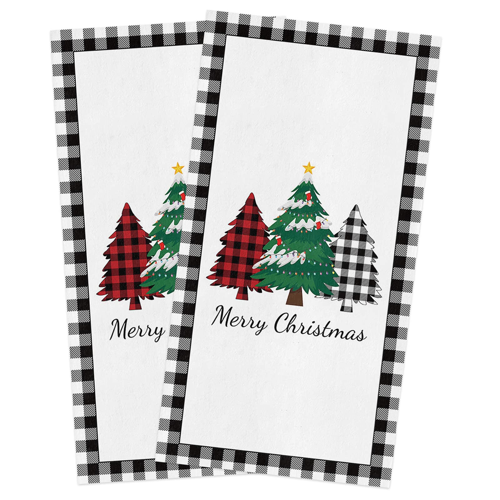 Weihnachts-Geschirrtücher 2er-Set – 45,7 X 71,1 Cm, Saisonal Mit Baum-Motiv, Saugfähig