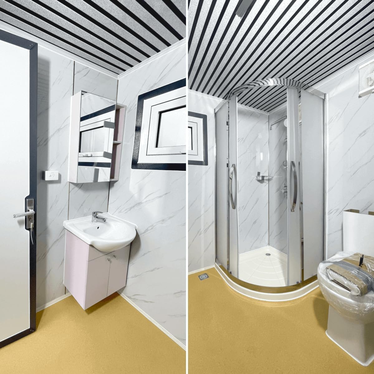 Outdoor Portable Restroom with Shower, Mobile Toilet for Concerts, Conventions, Construction, Sporting Events