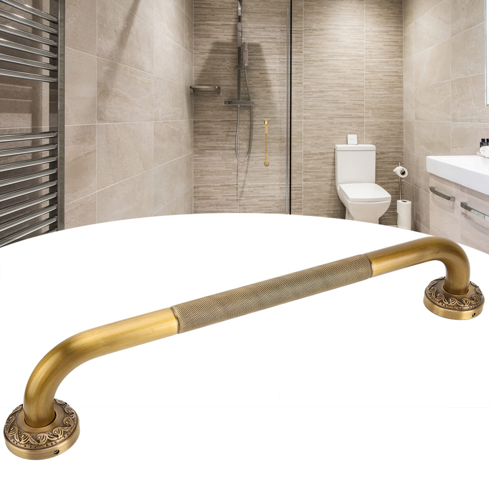 Maniglioni Antiscivolo 42 Cm Maniglioni Bagno per Anziani e Bambini Maniglia Maniglione Rame Antiscivolo per Bagno Vasca Doccia Colore Bronzo