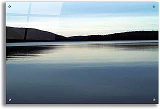 Epic Art 'Meech Lake water and hills' by Clive Branson, Acrylic Glass Wall Art, 36"x24"