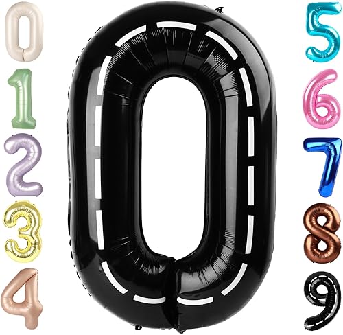 Vista 424 de Globos de números 0 de 40 pulgadas, globos negros de números para números 10, 20, 30, 40, 50, 60, 70, 80, 90, 100, globos de números 10, 20, 30, 40
