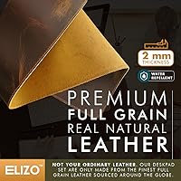 Vista 3 de Elizo Real Leather Desk Mat Set (32x16) Large Desk Cover Desk Blotter Protector Computer Gaming Mouse Pad Table Laptop Office Desktop Accessories