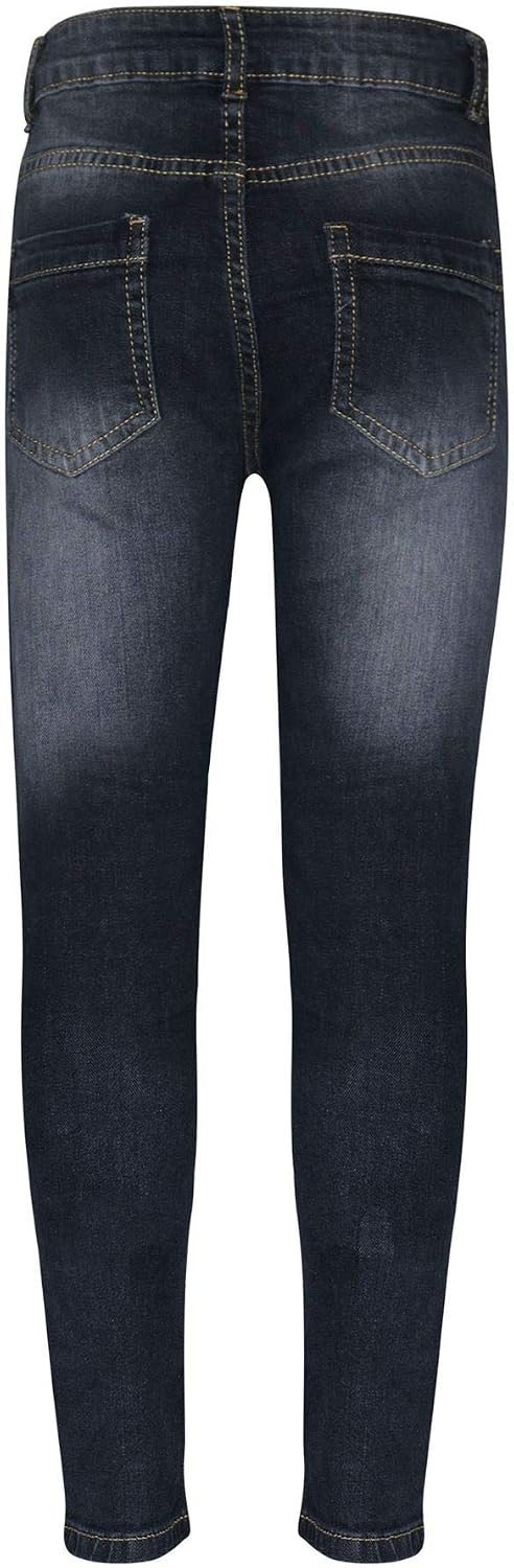 Kids Girls Jeans Designer Unicorn Dab Black Denim Stretchy Pants Trouser 5-14 Yr