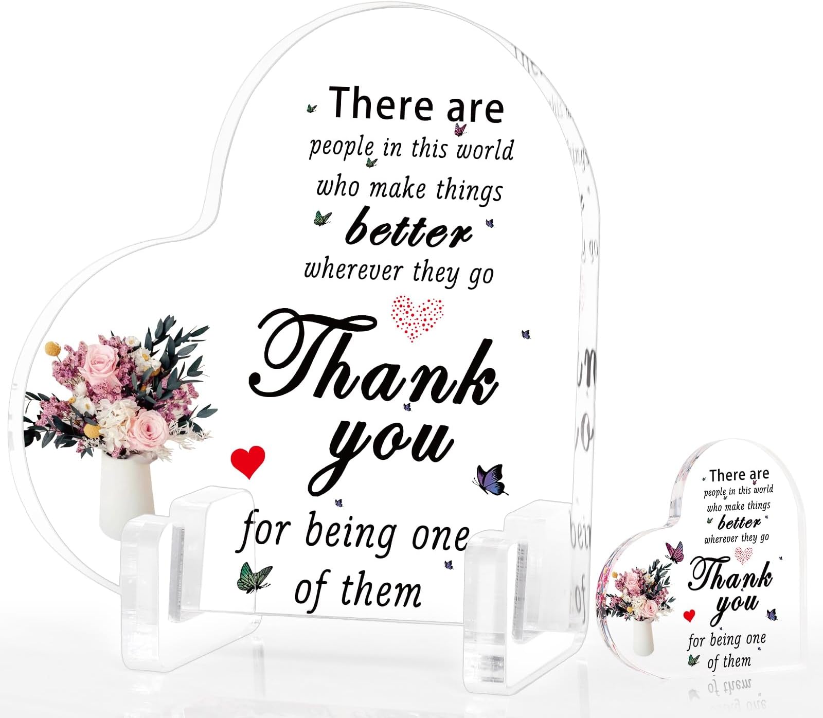 PIDINUK Thank You Gift for Women Men Grateful Gifts, Appreciation Gifts for Boss, Teacher, Doctor, Nurse, Volunteer, Manager, Coworker female Leaving Gift, Decoration Heart Shape Keepsake Ladies