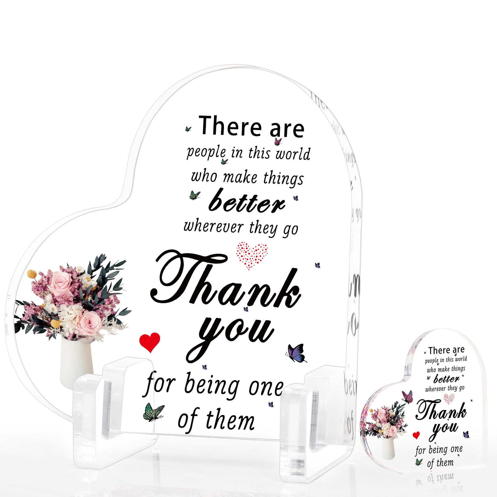 PIDINUK Thank You Gift for Women Men Grateful Gifts, Appreciation Gifts for Boss, Teacher, Doctor, Nurse, Volunteer, Manager, Coworker female Leaving Gift, Decoration Heart Shape Keepsake Ladies