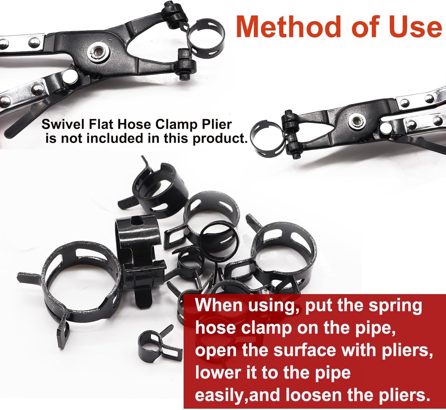 Taiss 140PCS 12 Sizes 6-22mm Black Spring Band Hose Clamp Assortment Kits.Low Pressure Air Clip Strap Clamp for Air Hose Tube Hose Fuel Silicone Vacuum Hose Clamp