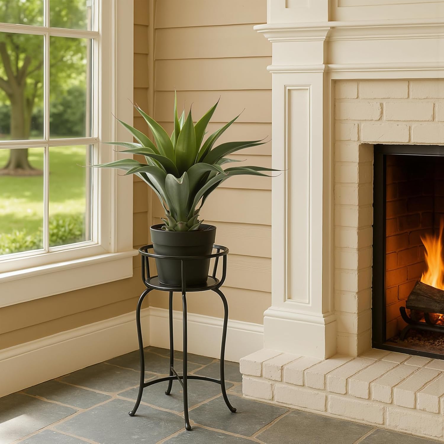 22" Artificial Agave Plant UV-Resistant Faux Plant Indoor/Outdoor Realistic Synthetic Agave for Home Décor