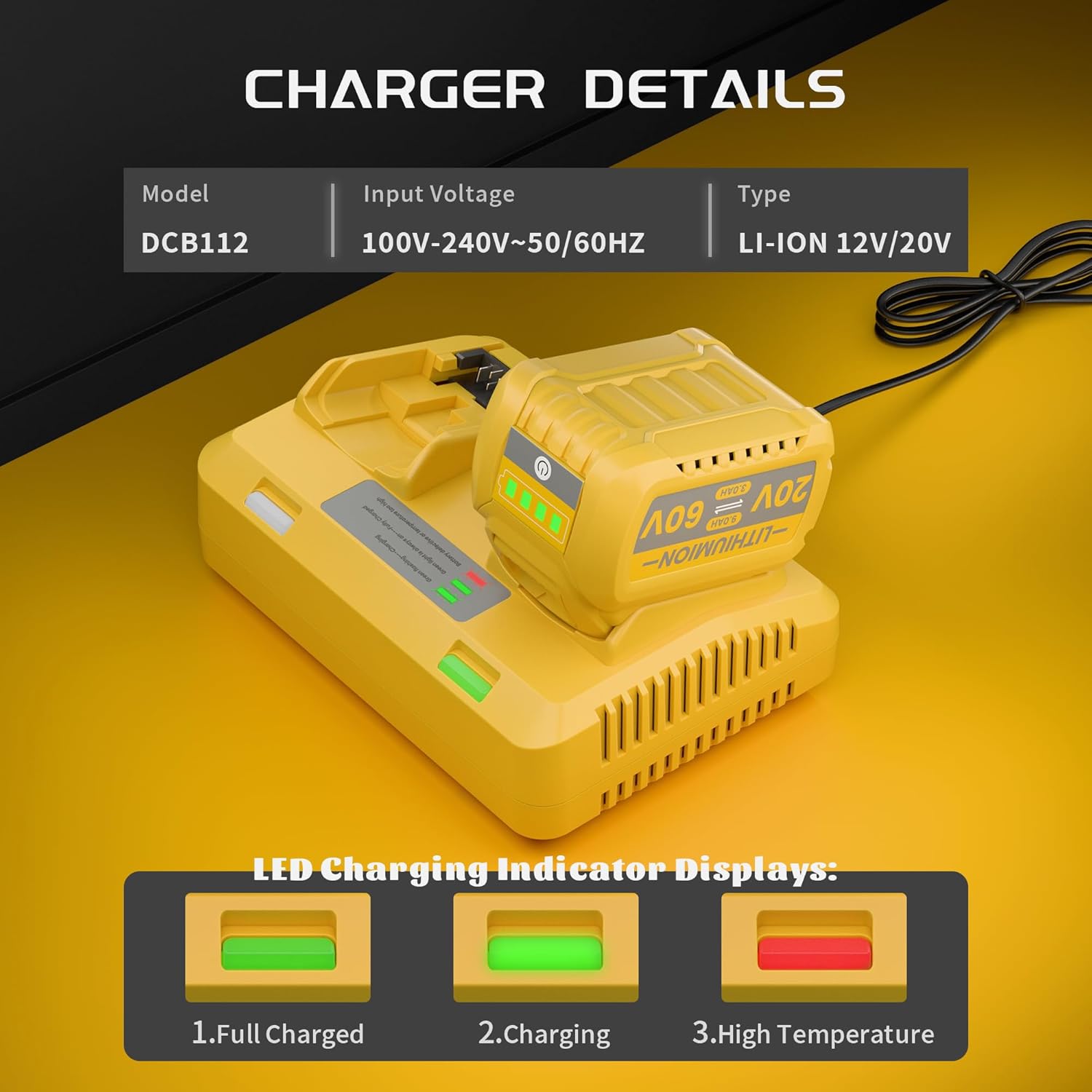 POWTREE 9.0Ah Replacement for Dewalt 20V/60V DCB609 Battery Compatible for Dewalt 20V Flex Volt Battery DCB609 DCB606 DCB612 Cordless Tools-Compatible with All 20V/60V max Battery Chargers - Image 4
