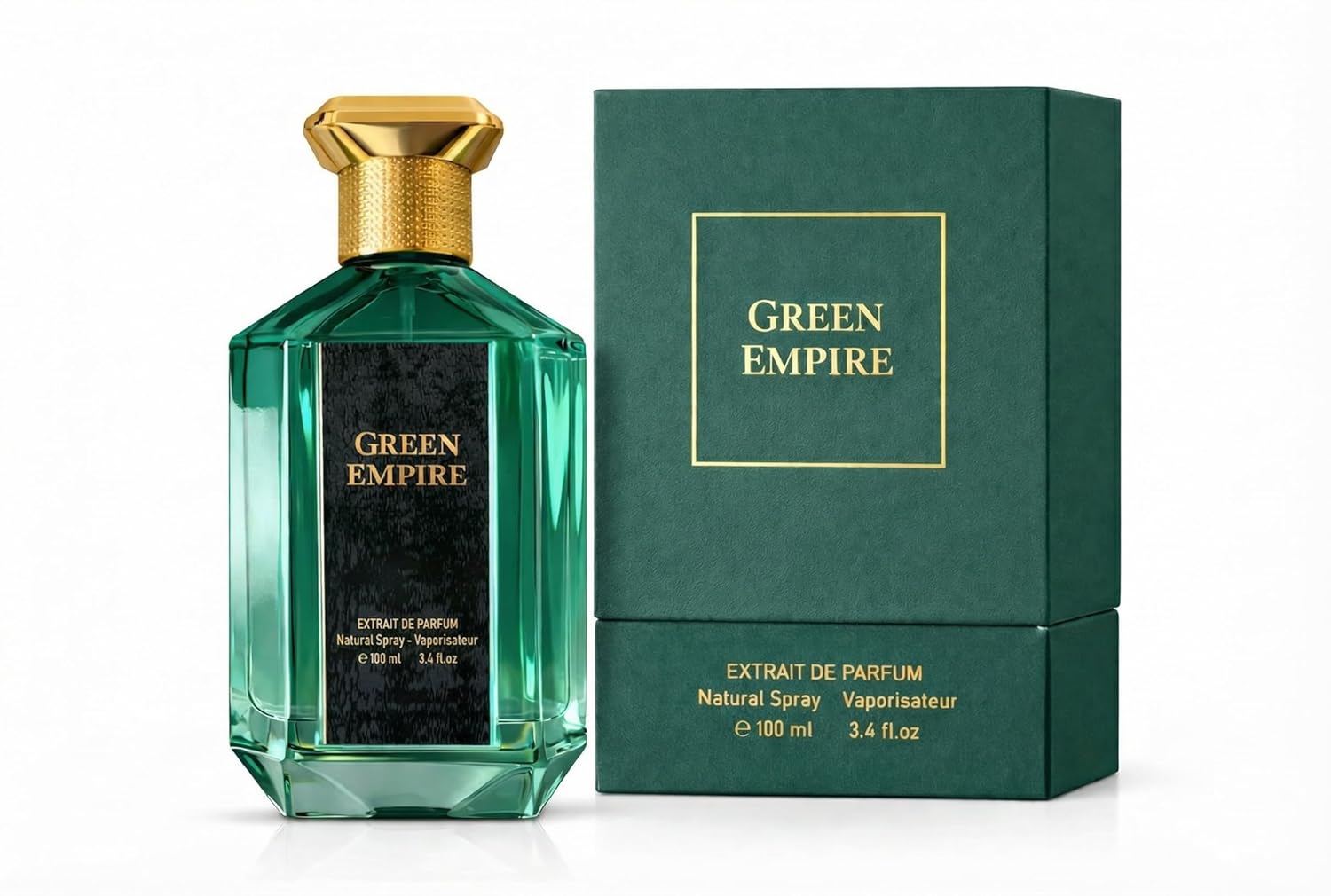 Green Empire – Woody, Aromatic, Green, Amber – Extrait de Parfum Long-Lasting Dubai Fragrance for Men & Women, 3.4 oz / 100ML