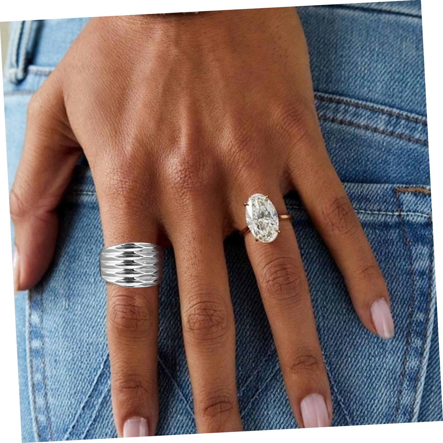 Healvian 5 Series Anillo Mujer Ajustador Para Anillos Para Mujer Plata De Decoración De Dedo Para Chicas Adolescentes Lindos s Cobre 2 Piezas X 5