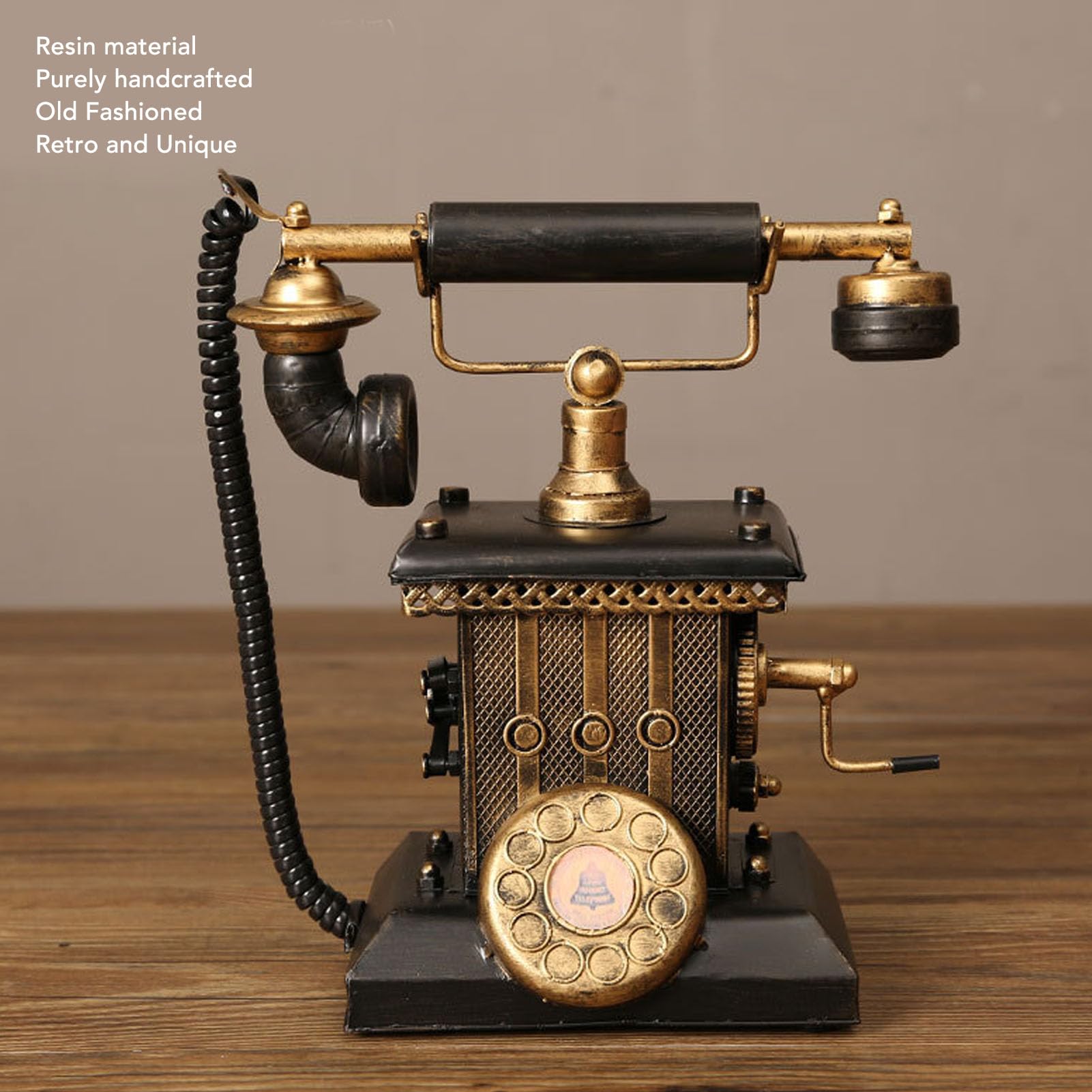 Kreatywny, Dekoracyjny Model Telefonu Retro Retro Vintage Telefon z Obrotowym Pokrętłem Model z żywicy z Tarczą z Przyciskiem do Domowego Baru Kawiarnianego