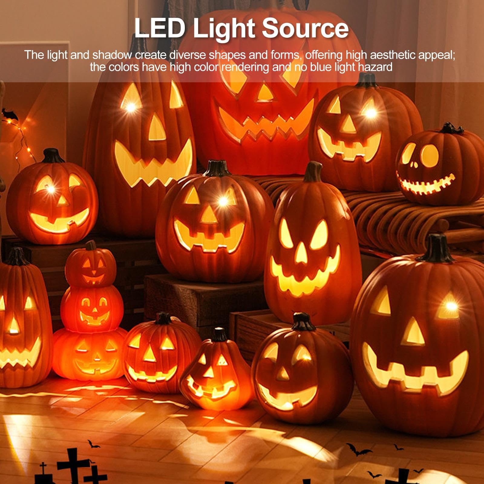 Duża dekoracja latarni dyniowej na Halloween, podświetlana latarnia