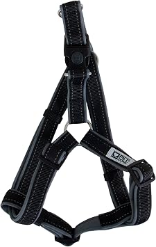 Pet Zone Dog Harness, Large for Pets Up to 70 lbs, 24" to 36" 60.96 cm to 91.44 cm, Solid Black, Pack of 1